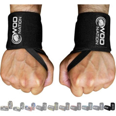 WOD Nation Wrist Wraps Weightlifting for Men & Women - Weight Lifting Wrist Wraps Set of 2 for Crossfit and Cross Training (12 Inch or 18 Inch) + Carry Bag