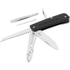 Böker Plus® Naturensöhne MK II. - EDC Outdoor Multifunctional Knife G10 - Multitool Sandvik Folding Knife, Clip & 7 Functions: Blade, Saw, Sewing & Drilling Awl, Toothpick, Tweezers & Glass Breaker