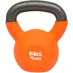 ATREQ Neoprene Covered Kettlebells [Each] • Great Device for Use in All Fitness Regimes • Colour Coded for Easy Weight Recoding (14kg)