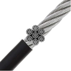 Athlete Technologies Fitness Rope Wire Rope for Power Station with Nylon Coating 7 x 19 4-6 mm (Black, 4)