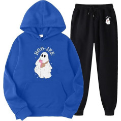 Eauptffy Sportanzug Damen, Hoodie und Lange Hosen, Hoodie Anzug Halloween Bedrucktes Trainingsanzug Kapuzen 2 Teiler Tracksuit Lose Lässiger Loungewear Festlich Modische Sport Set Running