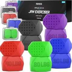 Frivoood Jawline Training Equipment for Men and Women, 10 Pieces Silicone Face Shaper Set for Defined Jaw, Jaw Exerciser with 5 Resistance Levels (Expert)