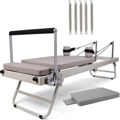 Llchaensc Foldable Pilates Machine for Home Pilates Reformer Machine Pilates Reformer Machine Home Pilates Bed with Adjustable Intensity with Metal Spring