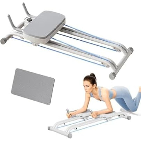 NOBBAT Pilates Board Abdominal Roller Multifunctional Board with Resistance Bands and Knee Mat Multifunctional Abdominal Board Push Up Board (White)