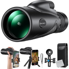 K&F Concept 8-32 x 50 HD Monocular Telescope Continuous Zoom with Mobile Phone Clip for Bird Watching, Hunting, Hiking, Concert
