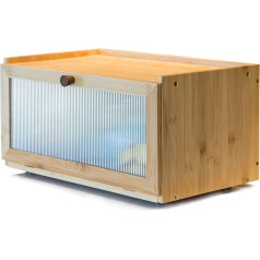 AINILE Bamboo Bread Bin Wooden Bread Boxes – Bread Box for Bread Storage Stylish Bread Box 40 x 25 x 20 cm