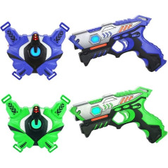 TINOTEEN Laser Tag Guns Set with Vests, Infrared Guns Set with 2 Players