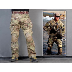 Men's Gen3 Tactical Pants and Knee Pads, Military / Paintball / War Games / Combat Pants, MultiCam / MC