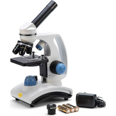 SWIFT, SW100 40X-1000X Kids Microscope Dual Light Glass Lens Metal Housing Wireless Carry Handle Compatible with Cameras