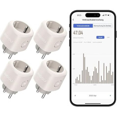 Nooie WLAN Socket, Smart Plug Socket, WiFi Plug, Remote Control, Voice Control and Timer Function, Compatible with Alexa and Google Home, Only for 2.4 GHz Networks, Pack of 4