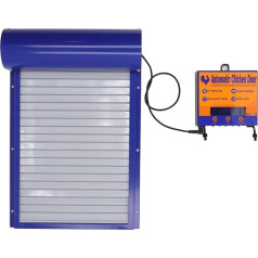 Automatic Chicken Coop Door, Battery Operated Automatic Chicken Coop Door Opener with Timer and LED Display Controller, Multi-Mode Aluminium Door for Home Farms, Chicken, Duck