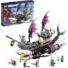 LEGO DREAMZzz 2-in-1 Nightmare Shark Ship, Build 2 Types of Pirate Boat Toy, Model Kit with 4 Mini Figures, Toy for Kids, Girls, Boys, Based on the TV Show 71469