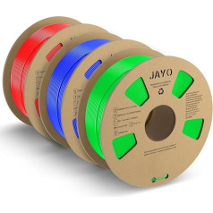 JAYO PLA+ Filament 1.75 mm, 3D Printer Filament PLA Plus 3.3 kg, Dimensional Accuracy +/- 0.02, 3 Spools PLA+ Blue + Green + Red