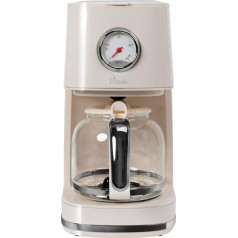 Retro Style Nostalgia 150 Coffee Machine, Cream White, 900 Watt, 1.5 Litres, 4-12 Cups, Dial for Warming Time, Removable Filter Container, Keep Warm Function, Automatic Shut-Off