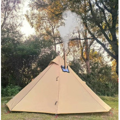 1 Person Ultralight Hot Tent with Stove Jack Teepee Tent Outdoor Camping First Tents for Tent Stove Wood Stove 4 Seasons Hunting Trekking Pyramid Tent