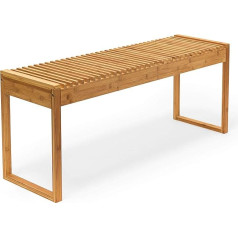 Relaxdays Bamboo Bench H x W x D 47 x 120 x 33 cm, Stable and Spacious Garden Bench, Hallway Bench, Space for 3-4 People, Made of Bamboo, for Terrace, Balcony, Indoors, Natural