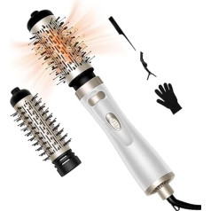 Rotating Hot Air Brush OKWRAP Blow Dryer Brush Rotating with 2 Attachments for Drying, Smoothing, Shaping and Volume, Round Blow Dryer Brush, Rotating Thermal Brush, Ion Technology for Anti-Frizz