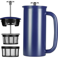 ESPRO - P7 French Press - Double Wall Stainless Steel Insulated Coffee and Tea Maker with Micro Filter - Keeps Drinks Hotter for Longer Perfect for Home (Aegean Blue, 18 oz)