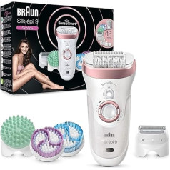 Braun Silk-épil 9 Skinspa Set, Women's Epilator / Hair Remover, with Pressure Control, Wet and Dry Epilator with 13 Extras, 9-990, Rose/Gold