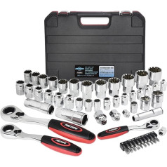 FIRSTINFO F32283 | Pass-Thru Through Socket Spanner Set | 52 Pieces | 1/4 Inch 3/8 Inch 1/2 Inch Wrench