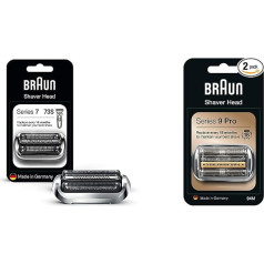 Braun Series 7 Shaving Head, Electric Shaver & Series 9 Pro Shaving Head, Electric Shaver, Replacement Shaver Part Compatible with Men's Series 9 Pro, 94M, Chrome, Pack of 1