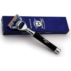 Razor with 5 Blades Black Resin Handle Suitable for All Razors Suitable for Wet Shaving