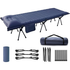 ONTYZZ Camping Bed Folding Ultralight Portable Anti-Ripstop Thickened Sleeping Mat Outdoor with Aluminium Supports Camp Beds for Garden Travel Indoor Beach Camping Bed Load Capacity 160 kg