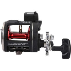 Sea Fishing Reel, Black Fishing Reels, Spinning Reel, Trolling Reels with Line Counter, Black Trolling Saltwater Offshore Reel Wheel for Sea Fishing, Fishing Enthusiasts etc