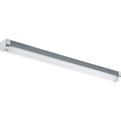EGLO Tragacete 1 LED Mirror Light, 1-Bulb Wall Light, LED Mirror Lamp Made of Plastic, Metal Bathroom Lamp in Silver, White, Chrome, LED Wet Room Light, Neutral White, IP 44, Length: 60 cm