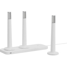 kalb Palma LED Table Lamp, Modern Table Lighting, Dimmable, 3000 K, Wireless Use, Touch Dimmer, IP44, Rechargeable Light, 1200 mAh Battery, Docking Station, Hotel and Catering Lighting (Set of 3,