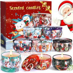 POWLYB Scented Candle Gift Set, Pack of 9 Scented Candles Set, Scented Candles Gift Set for Women, Christmas Candle, Natural Soy Wax, Women's Decorative Scented Candle, Christmas, Valentine's Day,