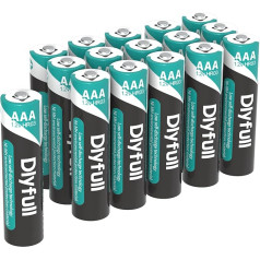 Dlyfull AAA Battery 1100 mAh AAA Rechargeable Pack of 16 AAA Batteries, 1.2 V NiMH Low Self-Discharge, Pre-Charged AAA Batteries Rechargeable