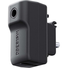 CYNOVA Insta 360 X4 Microphone Adapter, External Insta360 X4 Mic Adapter for Insta360 X4 Accessories, Charger and Recording Type-C and 3.5 mm Audio Ports Support