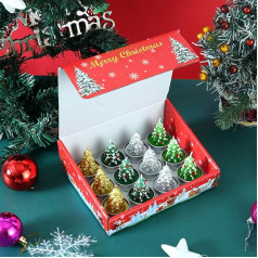 Christmas Gifts Christmas Candles Set Decoration - 12 Pieces Christmas Candle, Tea Lights Christmas, Gifts for Women Christmas Children (Tree)