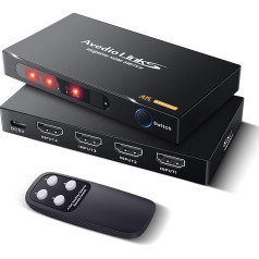 avedio links HDMI Switch 4 in 1 Out, 4K @ 60Hz HDMI Splitter 4 in 1 Out with Remote Control, HDMI Switch Automatic Support HDR, UHD, HDMI Splitter Switch for PS5/4 Blu-Ray Fire Stick