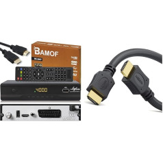Bamof BE-2607 Digital Satellite Satellite Receiver & Conecto HDMI Cable High Speed with Ethernet Gold-Plated Connectors 4K Ultra HD Full HD 1080p 3D 1.5 m