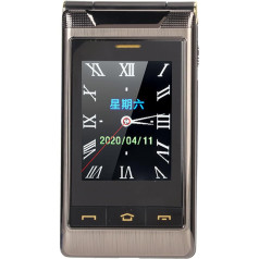Folding Mobile Phone for Seniors, 2G Folding Phone, HD Dual Screen Display, Large Buttons, 5900 mAh Battery, Two SIM Card Slots, Unlocked Senior Mobile Phone (Cloudy)