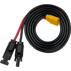 ZkeeShop Solar Plug to XT90 Cable 10AWG Solar Charging Cable XT90 Extension Cable Compatible with Bluetti Power Station 150 cm (XT90 Plug)