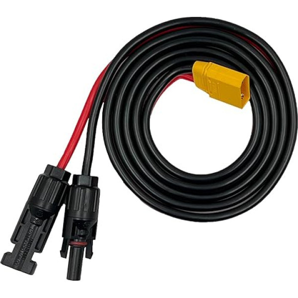 ZkeeShop Solar Plug to XT90 Cable 10AWG Solar Charging Cable XT90 Extension Cable Compatible with Bluetti Power Station 150 cm (XT90 Plug)