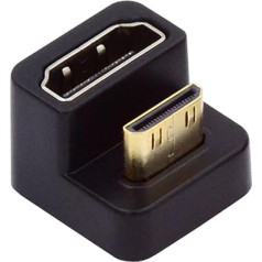 xiwai 360 Degree Up Opposite U Shape Back Angled Mini HDMI 1.4 Male to HDMI Female Extension Adapter Converter