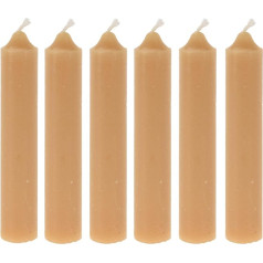 Set of Taper Candles, Dinner Candles, Candlestick Candles, Tapered Candles, Metallic Look, 7 Hours Burning Time (12 cm, Pack of 6, Ochre Yellow)