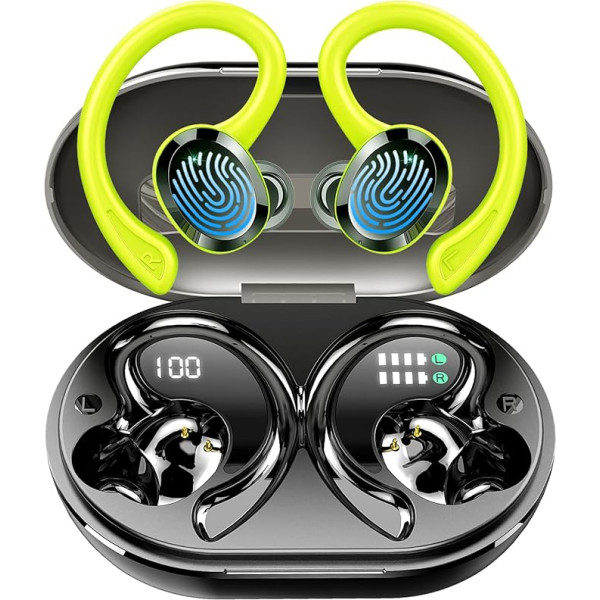 Rulefiss Bluetooth Sports Headphones, Wireless Bluetooth 5.3 with 4 Mic, In-Ear Headphones