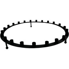 ukiyo Round Candle Holder for 24 Taper Candles Diameter 1.3 cm Advent Wreath Decoration Advent Christmas Colour: Candle Holder Black