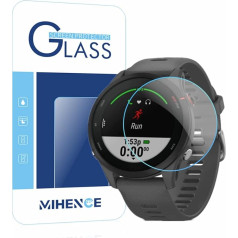 Mihence Compatible with Garmin Forerunner 255 Screen Protector, 9H Anti-Scratch Premium Genuine Tempered Glass Screen Protector for Forerunner 255 Music Smartwatch, Transparent, Pack of 3