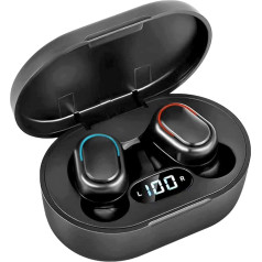 YUMMIN Wireless Ear Clip Bone Conduction Headphones Bluetooth Open Ear Earbuds Sport Wireless Earphones with Ear Hooks Up to 16 Hours Playtime Ear Clip Waterproof Outer Ear Headphones Black