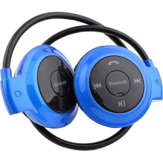 PUSOKEI Universal Sport Bluetooth Headphones Wireless Headphones with Bass Effect and Ergonomic Design for Music Playback, Call and Call Functions (Blue)