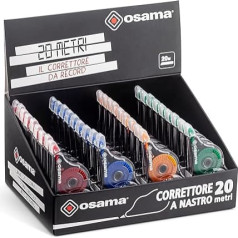 OSAMA - Tape Tape 36 Pieces 20 Meters - Correction Tape for Stationery School, Office and University - Useful Set for Stationery and School Supplies, Sliding and Masking Tape, Multi-Colour