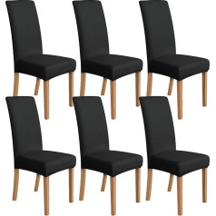 Amazon Basics Set of 6 Black Stretch Dining Chair Slipcovers