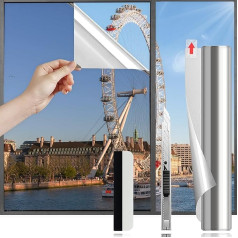 Opaque Window Film, 44.5 x 400 cm, Mirror Film, Self-Adhesive, No Adhesive, Window Film, Privacy Film, Window Privacy Film, One Side Opaque, Privacy Screen for Offices