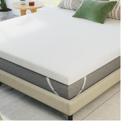 Novilla 7.5 cm Mattress Topper 140 x 200 cm Height Comfort Foam Mattress Topper for Box Spring Bed Caravan Sofa Bed Mattress Topper Cover Washable